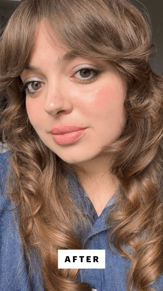 Allure commerce producer Sarah Hoffmann after applying the MAC Dazzleshadow Eye Shadow Stick